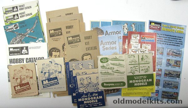 Monogram Large Collection of 24 Monogram Mini-Catalogs from early 1950+ plastic model kit